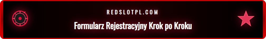 Wypełnianie formularza rejestracyjnego Redslot na ekranie komputera.